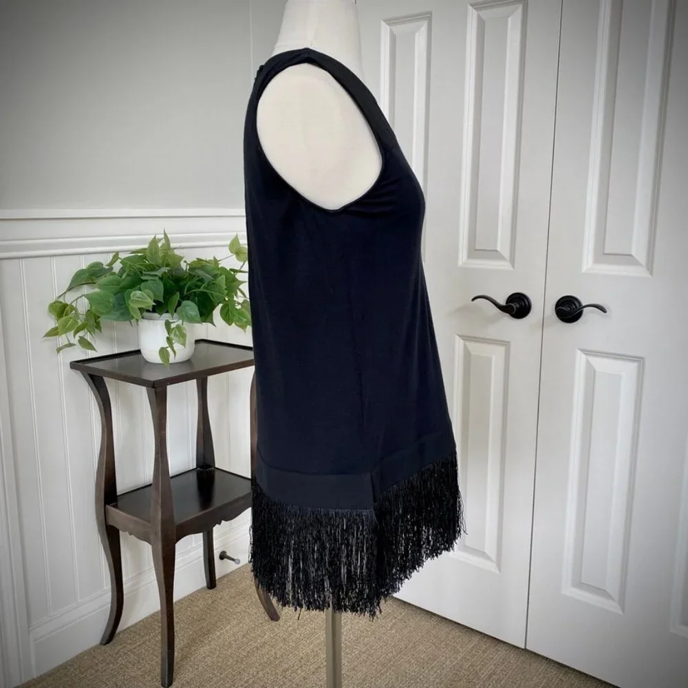 J. Crew Fringed Tank Top in Black, XS